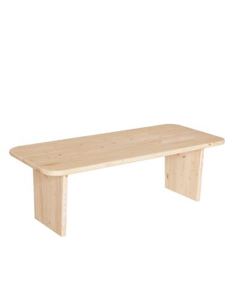 Deco Wood Mesa de centro de madera maciza beige 120x60cm