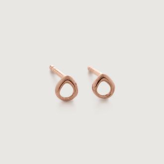 Monica Vinader Rose Gold Nura Reef Open Stud Earrings