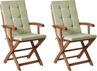 Beliani Silla de jard&iacute;n de madera marr&oacute;n