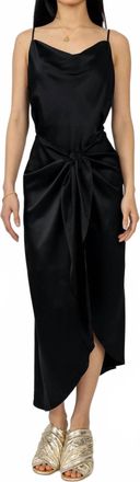 L'agence Rose Silk Wrap Dress In Black