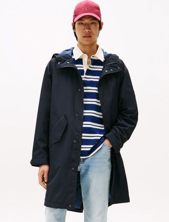 Tommy Hilfiger Parka TOMMY HILFIGER PACKABLE PARKA, Herren, Gr. XXL, blau (desert sky), Web, Obermaterial: 100% Polyester, oversize, 1-Knopf-Manschette, Jacken Parka