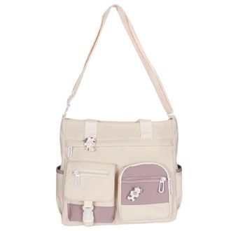 Generic Teacher Work Bag Multi Purpose Shoulder Bag Large Capacity Messenger Bags Student Girl Canvas Korean Fashion Casual School Bags