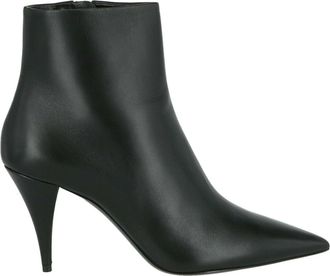 Saint Laurent Womens Niki Booties - Black Calf Leather - Size 38.5 EU/IT