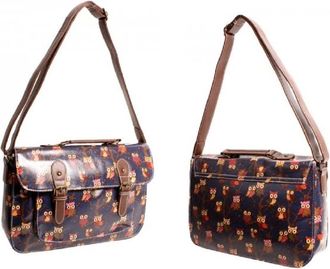 Generic Womens Owl design Satchel bag Handbag Ladies Shoulder Cross body bag durable travel bag (Navy)