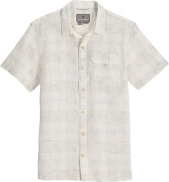 Royal Robbins Hempline Spaced Short Sleeve Hemp Blend Button-Up Shirt in Chalk at Nordstrom, Size Xx-Large