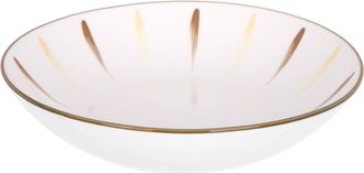 KASANOVA Piatto fondo in porcellana pennellato giallo marrone 20,2 cm Petali