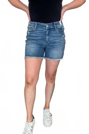 Judy Blue Jane V-Front Short In Mid Wash Blue