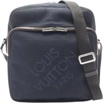 Louis Vuitton Pre-owned Cross Body Bags, male, Blue, Size: ONE SIZE Pre-owned Pilote Damier Geant Shoulder Bag