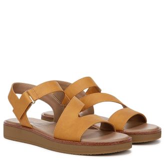 Life Stride Waverly Sandals Womens Inca Gold Faux Leather Round Toe HTAT1789