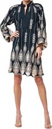 Ciebon Dianna Embroidered Drip Mini Dress In Black Multi