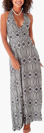 Lascana Womens Printed Halter Maxi Dress in Navy Sand at Nordstrom, Size 12