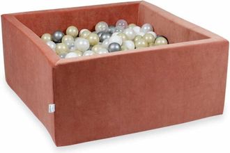 OEM Piscina Seca 90x90x40cm Velvet Soft Canyon Clay Con 400 Bolas: Transparente, Blanca, Perla, Plata, Oro Claro