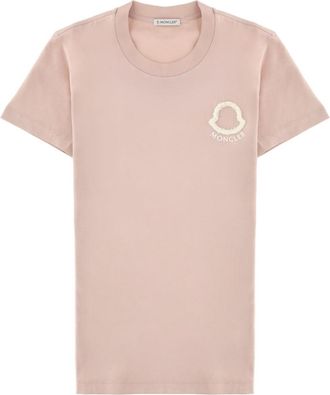 Moncler Light Pink Logo Crew Neck T-Shirt