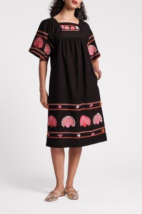 Frances Valentine Picnic Peacock Dress in Black/multi at Nordstrom, Size X-Large