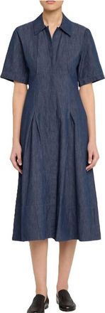 Vince Denim Shirt Dress In Deep Indigo