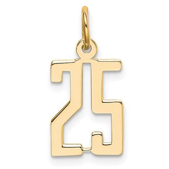 Diamond2Deal 14k Yellow Gold Small Elongated Number Charm Pendant