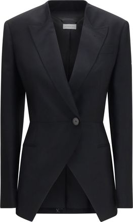 Givenchy Womens Blazer Cut-Out Double-Breasted Black Wool Jacket