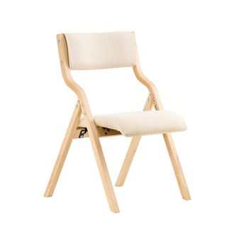 SoBuy Silla plegable juvenil madera beige