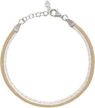 Argento Vivo Two-Tone Flat Snake Chain Bracelet in Gold/Silver at Nordstrom