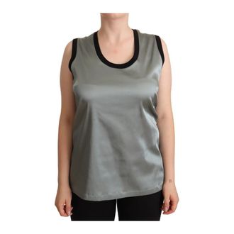 Dolce & Gabbana Mouwloze Blouse - Dames - Tops zonder mouwen - Grijs - 2XL - Nylon - Tops