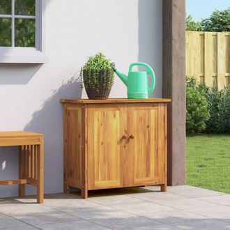 Berkfield Home Garden Cabinet 75x35x70 cm Solid Wood Acacia in Brown | Size: 75 x 35 x 70 cm