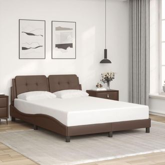vidaXL Vidaxl - Estructura De Cama Sin Colch&oacute;n Cuero Sint&eacute;tico Marr&oacute;n 120x200cm