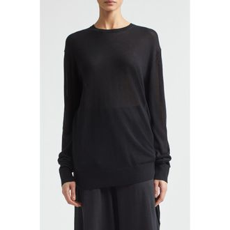 Toteme Long Sleeve Knit T-Shirt in Black at Nordstrom, Size Small