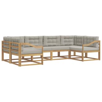 vidaXL Conjunto De Sof&aacute;s De Exterior 6 Pcs Blanco Y Gris Claro Vidaxl