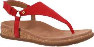 Vionic Womens Kirra Toe Post Walking Sandal In Red