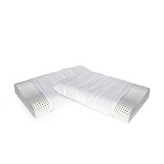 Talamo Italia Set di 4 Cuscini per letto, 100% Made in Italy, Guanciale sfoderabile Ortocervicale in Memory Foam forato, Anallergico e Traspirante,70x41xh11,5 cm