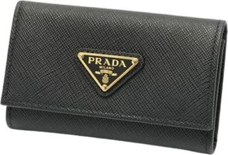 Prada Pre-owned Saffiano Keycase - Dames - Vintage Accessoires - Zwart - ONE Size - Leer - Vintage
