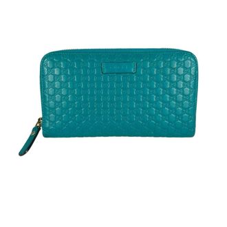 Gucci Microguccissima Blue Leather Long Wallet (Bi-Fold) (Pre-Owned)