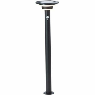 Brilliant L&aacute;mpara Exterior Brilliant Garvina - Led Y Solar - Detector De Movimiento - Acero Inoxidable Y Pl&aacute;stico - 4 W - Negro