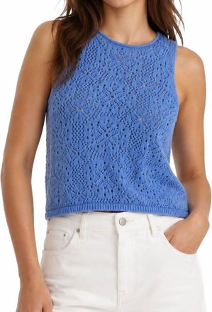 Splendid Beckham Crochet Sweater Tank In Azure
