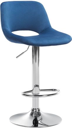 Clp Clp - Taburete De Bar Camden En Terciopelo Azul Metal Cromado