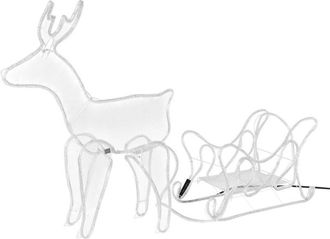 OEM Ecd Germany Luz De Navidad Reno Con Trineo 504 Bombillas Led, 273x77 Cm, Blanco C&aacute;lido, Manguera Pvc, Guirnalda 1,5 M De Longitud Iluminaci&oacute;n Brillant