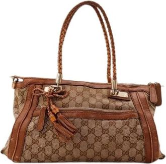 Gucci Pre-owned Tote Bella - Dames - Vintage Handtas - Bruin - ONE Size - Leer - Vintage