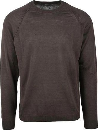Daniele Fiesoli Brown Raglan Linen Cotton Pullover