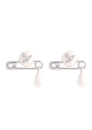 Vivienne Westwood Claude Small Safety-pin Stud Earrings - Silver - One Size