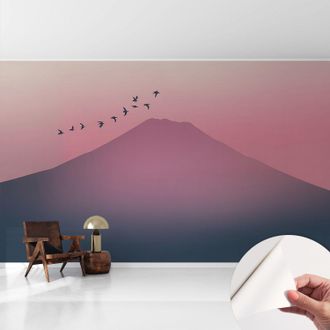 Tulup Carta Da Parati Adesiva - Fotomurale - Facile Da Applicare - Per La Soggiorno - Camera Da Letto - Tramonto Di Montagna 416x254 Cm