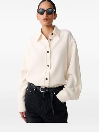 STUDIO NICHOLSON Womens Wool Overshirt - Ivory - Size EU 36 (Womens)