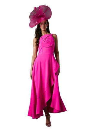 Coast Strappy Crepe Corsage Midi Dress in Pink at Nordstrom, Size 6