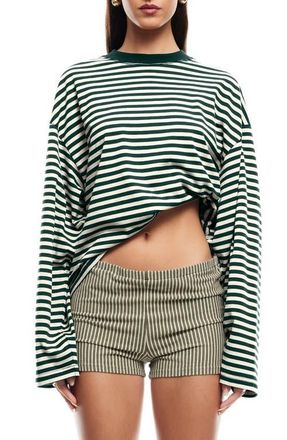 Lioness Bloom Stripe Top in Moss Stripe at Nordstrom, Size Large