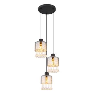 Globo Lighting L&aacute;mpara Colgante - Hendry - Negro - Vidrio - &Oslash; 33cm - E27 - Globo