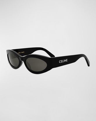Celine Mens Monochroms Acetate Oval Sunglasses