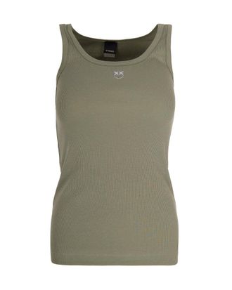 Pinko Green Solid Round Neck Top