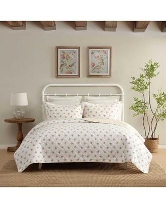 Laura Ashley Dorrie 100% Printed Cotton Quilt Set