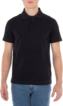 Burberry Logo Embroidered Straight Hem Cotton Polo Shirt, Size Medium