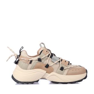 Steve Madden Womens Tazmania Trainers in Khaki Textile - Size UK 3