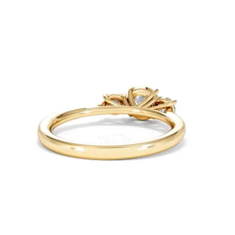The Diamond Store Evoke 3 Stone Round Cut Lab Diamond Ring 0.50ct in 18K Gold Vermeil
